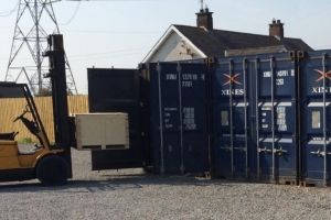 Self-storage containers forklift available  at Coalisland site.
