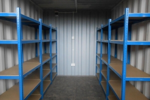 Storage shelves available within our self-storage containers  Coalisland.