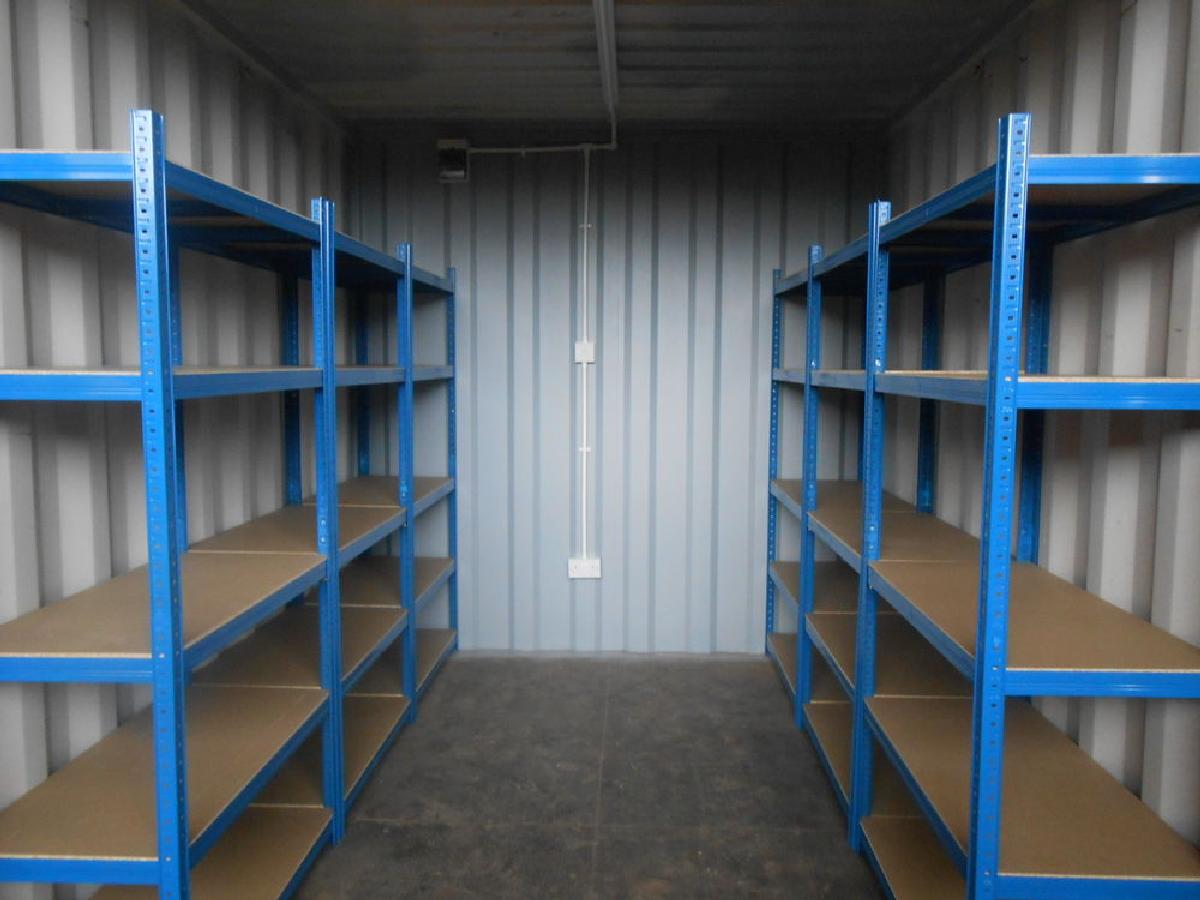 Storage shelves available within our self-storage containers  Coalisland.